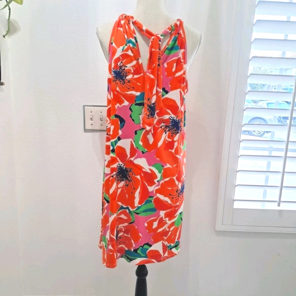 Trina Turk Juju Botanical Medley Halter Dress Tropical Floral Large - Picture 6 of 11